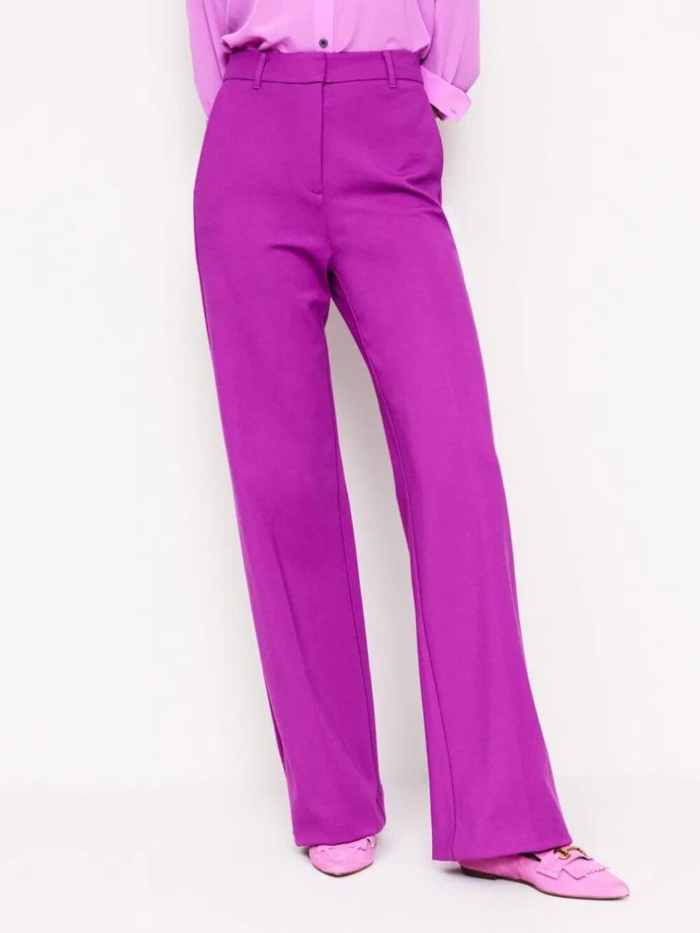 Boden Westbourne Ponte Trousers 10R Regal Purple Wide Leg Tailored Pants Office